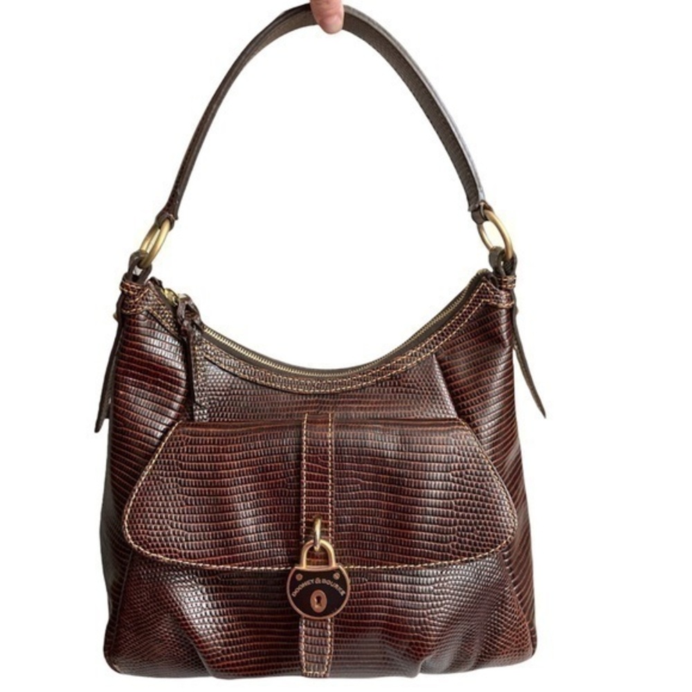 Dooney & Bourke brown embossed leather hobo bag